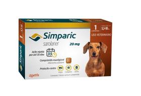 Antipulgas e Carrapatos Simparic 20mg Cães 5,1 A 10kg C/1 Comprimido