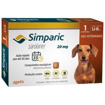 Antipulgas e Carrapatos Simparic Cães de 5,1 a 10kg com 1 Comprimido - ZOETIS
