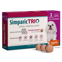 Antipulgas e Carrapatos Simparic Trio para Cães de 2,6 a 5 kg com 3 Comprimidos Antipulgas e Carrapatos Simparic Trio para Cães de 2,6 a 5 kg com 3 Comprimidos