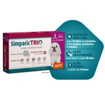 Antipulgas e Carrapatos Simparic Trio para Cães de 2,6 a 5 kg com 3 Comprimidos Antipulgas e Carrapatos Simparic Trio para Cães de 2,6 a 5 kg com 3 Comprimidos