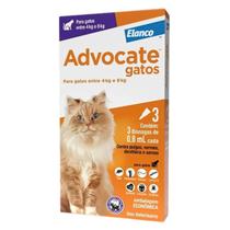 Antipulgas e Vermífugo Advocate 0,8ml 4kg a 8kg Com 3 Bisnagas Antipulgas e Vermífugo Advocate 0,8ml 4kg a 8kg Com 3 Bisnagas