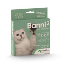 Antipulgas Ourofino Banni 3 Gatos Até 2,5kg - 1 Flaconete