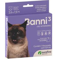 Antipulgas Ourofino Banni 3 para Gatos de 2,6 a 7,5 Kg - 0,96ml