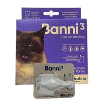 Antipulgas Ourofino Banni 3 para Gatos de 2,6 a 7,5 Kg 1 Pipeta