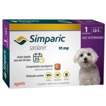 Antipulgas Para Cachorro Simparic 2,6 A 5Kg Dose Única 10Mg Antipulgas Para Cachorro Simparic 2,6 A 5Kg Dose Única 10Mg