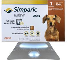Antipulgas Para Cachorro Simparic 5Kg A 10Kg Dose Única 20Mg