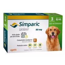 Antipulgas para Cachorros Simparic 3 comprimidos 80Mg - 20,1kg a 40kg - Zoetis