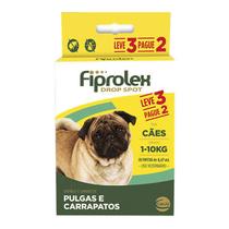Antipulgas para cães Fiprolex Drop Spot Até 10kg- 3 Pipetas