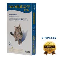 Antipulgas Revolution 6 % 0,75ml Cães/Gatos de 2,6-7,5kg