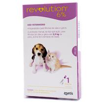 Antipulgas Revolution 6% Cães e Gatos Filhotes até 2,5 Kg Zoetis 1 tubo