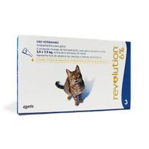 Antipulgas Revolution 6% Gatos 2,6 A 7,5kg C/3 Pipetas - Zoetis