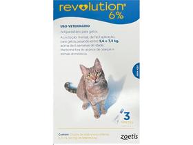 Antipulgas Revolution Gatos 2,6kg A 7,5kg - 3 Pipetas