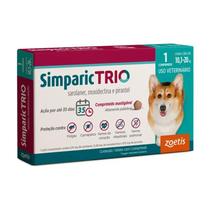 Antipulgas, Sarnas e Vermes Simparic Trio para Cães de 10,1 a 20 kg 1 Comprimido Antipulgas, Sarnas e Vermes Simparic Trio para Cães de 10,1 a 20 kg 1 Comprimido