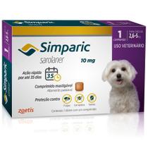 Antipulgas Simparic 10mg Cães 2,6 á 5 Kg com 1 Comprimido