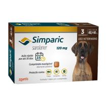 Antipulgas Simparic 120 mg para cães 40,1 a 60 kg - Zoetis - 3 unidades