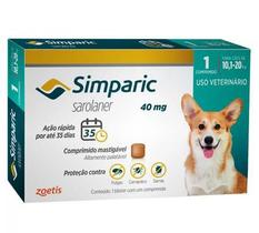 Antipulgas Simparic 40 mg para cães 10,1 a 20 kg - Zoetis