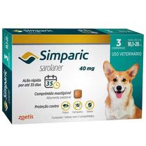 Antipulgas Simparic 40mg - Zoetis - Cães de 10,1 a 20kg - 1 Unidade Antipulgas Simparic 40mg - Zoetis - Cães de 10,1 a 20kg - 1 Unidade