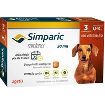 Antipulgas Simparic 5 a 10kg Cães 20mg-Zoetis 3 comprimidos