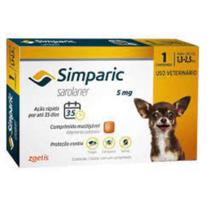 Antipulgas Simparic 5 Mg Para Cães 1,3 A 2,5 Kg Zoetis