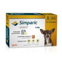 Antipulgas Simparic 5mg Cães 1,3 á 2,5 Kg com 3 Comprimidos