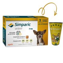 Antipulgas Simparic 5mg Para Cães 1,3 a 2,5kg 3 comprimidos - zoetis