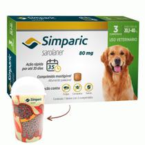 Antipulgas Simparic 80 mg Para Cães de 20 a 40 kg - 3 Comprimidos