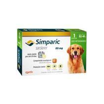 Antipulgas Simparic 80mg Cães 20,1 A 40 kg 1 Comprimido