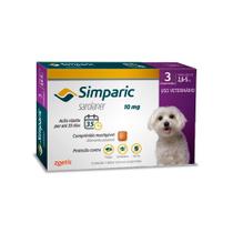 Antipulgas Simparic Cães 10mg 2,6 a 5 kg 3 comprimido - Zoetis