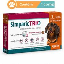 Antipulgas Simparic Trio 12mg Cães 5,1 a 10kg 1 Comprimido Antipulgas Simparic Trio 12mg Cães 5,1 a 10kg 1 Comprimido