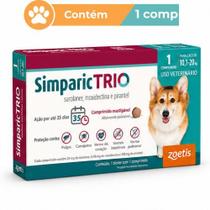 Antipulgas Simparic Trio 24mg Cães 10,1 a 20kg 1 Comprimido