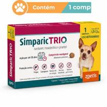 Antipulgas Simparic Trio 3mg Cães 1,25 a 2,5kg 1 Comprimido Antipulgas Simparic Trio 3mg Cães 1,25 a 2,5kg 1 Comprimido