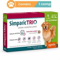 Antipulgas Simparic Trio 48mg Cães 20,1 a 40kg 1 Comprimido Antipulgas Simparic Trio 48mg Cães 20,1 a 40kg 1 Comprimido