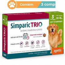 Antipulgas Simparic Trio 48mg Cães 20,1 a 40kg 3 Comprimidos Antipulgas Simparic Trio 48mg Cães 20,1 a 40kg 3 Comprimidos