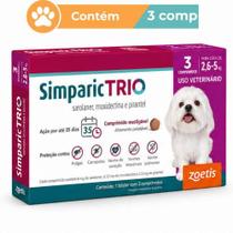 Antipulgas Simparic Trio 6mg Cães 2,6 a 5kg 3 Comprimidos Antipulgas Simparic Trio 6mg Cães 2,6 a 5kg 3 Comprimidos
