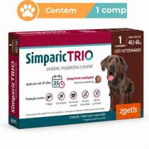 Antipulgas Simparic Trio 72mg Cães 40,1 a 60kg 1 Comprimido Antipulgas Simparic Trio 72mg Cães 40,1 a 60kg 1 Comprimido