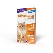 Antipulgas Vermes Sarnas Elanco Advocate 0,8 Ml Para Gatos De 4 Até 8 Kg 3 Bisnagas