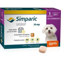 Antipulgas Zoetis Simparic 10 mg para Cães 2,6 a 5 Kg - Embalagem com 3 Comprimidos Antipulgas Zoetis Simparic 10 mg para Cães 2,6 a 5 Kg - Embalagem com 3 Comprimidos