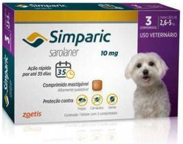Antipulgas Zoetis Simparic 10 Mg Para Cães 2,6 A 5 Kg