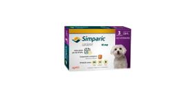 Antipulgas Zoetis Simparic 10mg para Cães 2.6 a 5Kg - 3 Comprimidos Antipulgas Zoetis Simparic 10mg para Cães 2.6 a 5Kg - 3 Comprimidos