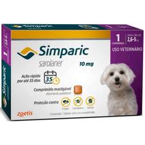 Antipulgas Zoetis Simparic 10mg para Cães 2,6 a 5Kg - 1 Comprimido