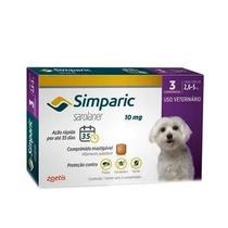 Antipulgas Zoetis Simparic 10mg para Cães de 2,6 a 5kg - 3 Comprimidos Antipulgas Zoetis Simparic 10mg para Cães de 2,6 a 5kg - 3 Comprimidos