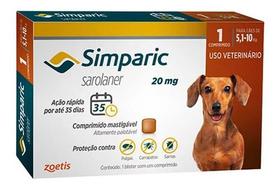 Antipulgas Zoetis Simparic 20 Mg Para Cães 5 A 10 Kg 1 Comprimido