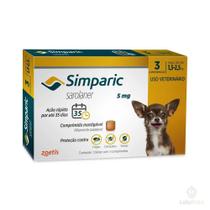 Antipulgas Zoetis Simparic 5mg para Caes 1,3 a 2,5 Kg - 3 Comprimidos