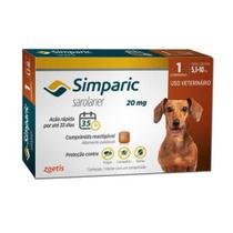 Antipulgas Zoetis Simparic Para Cães 1 Comprimido - 20Mg Antipulgas Zoetis Simparic Para Cães 1 Comprimido - 20Mg