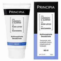 Antitranspirante Desodorante Principia AD-01 5% Ácido Lático + 5% Niacinamida 70ml