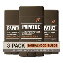 Antitranspirante PAPATUI Sandalwood Suede 77 ml Kit com 3