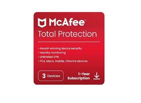 Antivírus McAfee Total Protection para 3 dispositivos licença anual