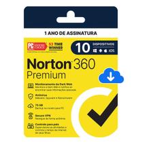 Antivírus Norton 360 Premium 10 Dispositivos 1 ANO 75GB Cloud ESD Antivírus Norton 360 Premium 10 Dispositivos 1 ANO 75GB Cloud ESD