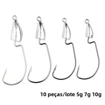 Anzóis De Pesca Artificiais Com Cabeça Jig De 5g, 7g, 10g, 10 Peças, Isca Artificial Para Pesca De