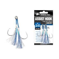 Anzóis De Pesca Glow Feather Jigging Twin Assist 1/0 2/0 3/0 4/0 Com Dupla Espinhos BKK Em Aço